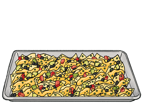 Fill a sheet pan with a big batch of nachos!